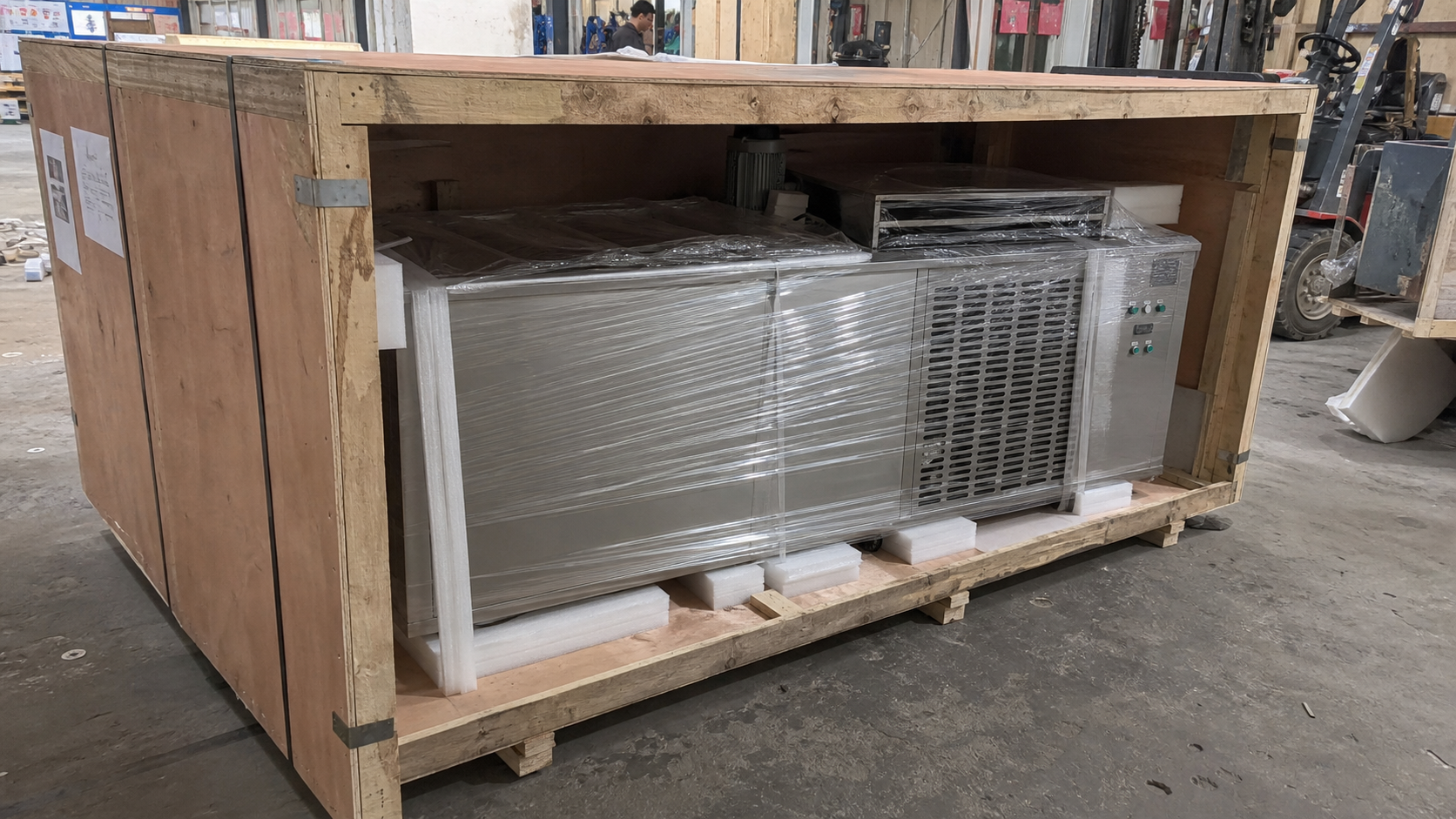 export wooden crate packaging for ice block machine